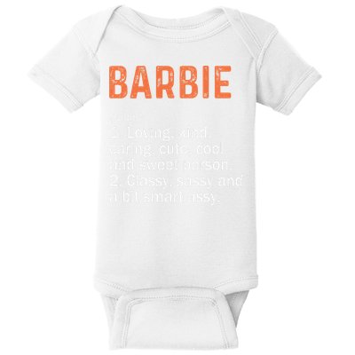 BARBIE Definition Personalized Name Funny Birthday Gifts Baby Bodysuit