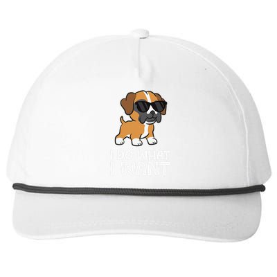 Boxer Dog Pet Boxer Dog I Do What I Want Snapback Five-Panel Rope Hat