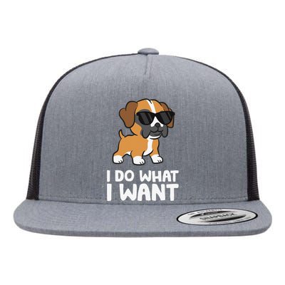 Boxer Dog Pet Boxer Dog I Do What I Want Flat Bill Trucker Hat