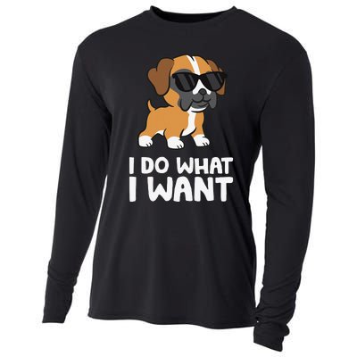 Boxer Dog Pet Boxer Dog I Do What I Want Cooling Performance Long Sleeve Crew