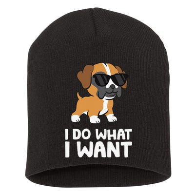 Boxer Dog Pet Boxer Dog I Do What I Want Short Acrylic Beanie