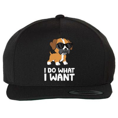 Boxer Dog Pet Boxer Dog I Do What I Want Wool Snapback Cap