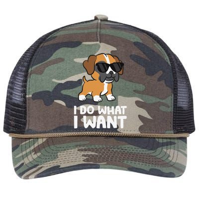 Boxer Dog Pet Boxer Dog I Do What I Want Retro Rope Trucker Hat Cap