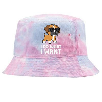 Boxer Dog Pet Boxer Dog I Do What I Want Tie-Dyed Bucket Hat