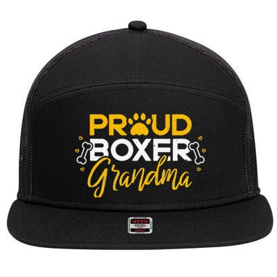 Boxer Dog Proud Grandma Granddog Boxer Breed Lovers 7 Panel Mesh Trucker Snapback Hat