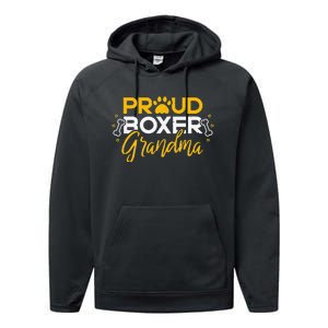 Boxer Dog Proud Grandma Granddog Boxer Breed Lovers Performance Fleece Hoodie