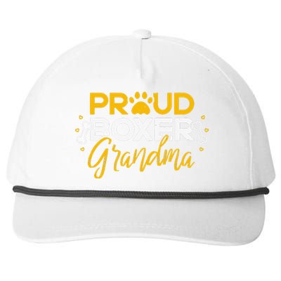 Boxer Dog Proud Grandma Granddog Boxer Breed Lovers Snapback Five-Panel Rope Hat