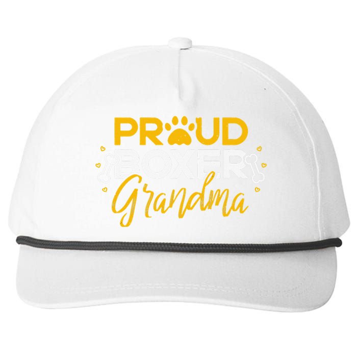 Boxer Dog Proud Grandma Granddog Boxer Breed Lovers Snapback Five-Panel Rope Hat