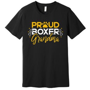 Boxer Dog Proud Grandma Granddog Boxer Breed Lovers Premium T-Shirt