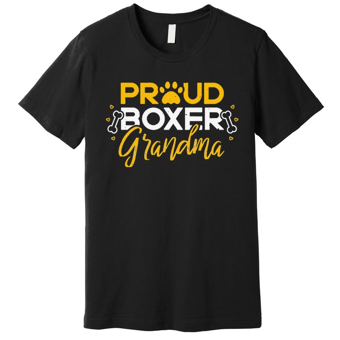 Boxer Dog Proud Grandma Granddog Boxer Breed Lovers Premium T-Shirt