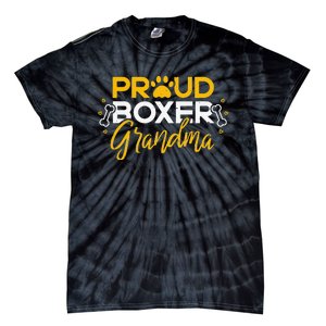 Boxer Dog Proud Grandma Granddog Boxer Breed Lovers Tie-Dye T-Shirt