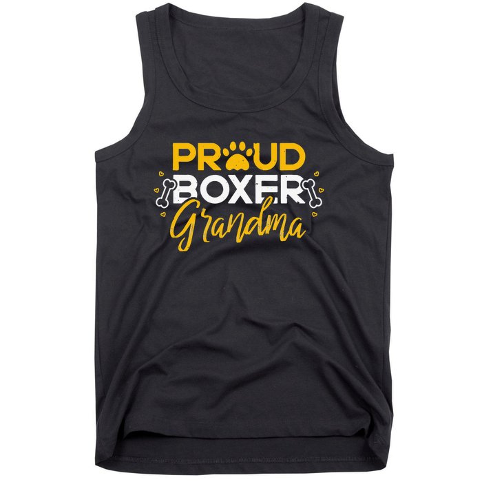 Boxer Dog Proud Grandma Granddog Boxer Breed Lovers Tank Top