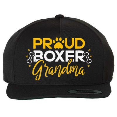 Boxer Dog Proud Grandma Granddog Boxer Breed Lovers Wool Snapback Cap