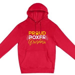 Boxer Dog Proud Grandma Granddog Boxer Breed Lovers Premium Pullover Hoodie