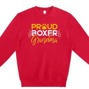 Boxer Dog Proud Grandma Granddog Boxer Breed Lovers Premium Crewneck Sweatshirt