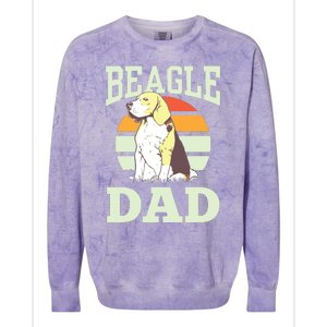 Beagle Dad Puppy Beagles Dog Lover Father Daddy Papa Colorblast Crewneck Sweatshirt