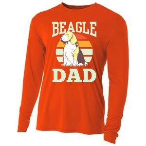 Beagle Dad Puppy Beagles Dog Lover Father Daddy Papa Cooling Performance Long Sleeve Crew