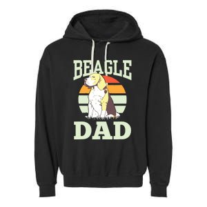 Beagle Dad Puppy Beagles Dog Lover Father Daddy Papa Garment-Dyed Fleece Hoodie