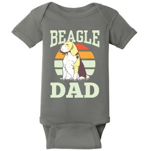 Beagle Dad Puppy Beagles Dog Lover Father Daddy Papa Baby Bodysuit