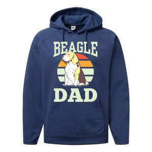 Beagle Dad Puppy Beagles Dog Lover Father Daddy Papa Performance Fleece Hoodie