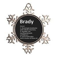 BRADY Definition Personalized Name Funny Birthday Gift Idea Metallic Star Ornament