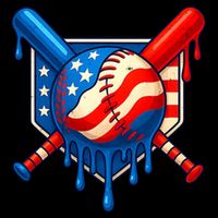Baseball Drip Patriotic American Flag USA Drawstring Bag