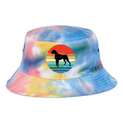 Boxer Dog Retro Vintage 70s 80s Silhouette Breed Gift Tie Dye Newport Bucket Hat