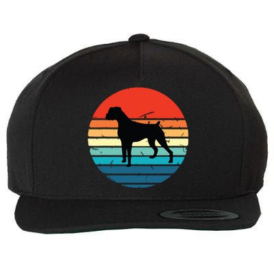 Boxer Dog Retro Vintage 70s 80s Silhouette Breed Gift Wool Snapback Cap