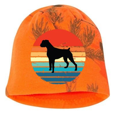 Boxer Dog Retro Vintage 70s 80s Silhouette Breed Gift Kati - Camo Knit Beanie