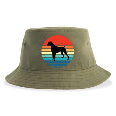 Boxer Dog Retro Vintage 70s 80s Silhouette Breed Gift Sustainable Bucket Hat