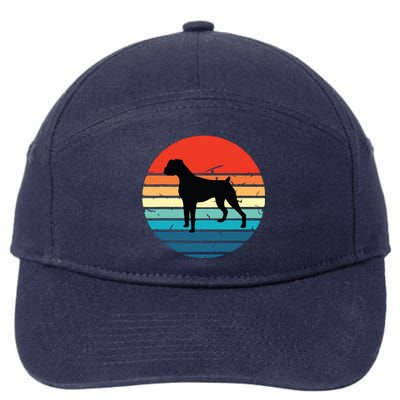 Boxer Dog Retro Vintage 70s 80s Silhouette Breed Gift 7-Panel Snapback Hat