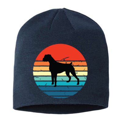 Boxer Dog Retro Vintage 70s 80s Silhouette Breed Gift Sustainable Beanie