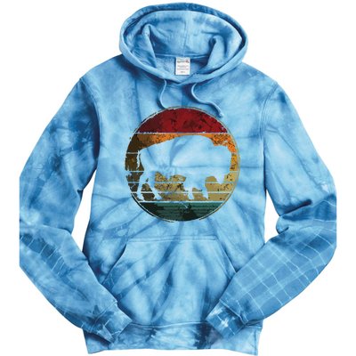 Buffalo Distressed Retro Bison Animal Lover Men Women Dad Tie Dye Hoodie