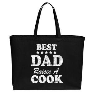 Best Dad Raises A Cook Funny Chef Cooking Graphic Gift Cotton Canvas Jumbo Tote