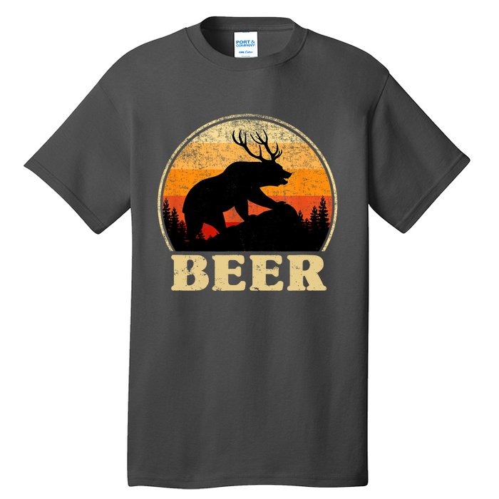 Bear Deer Retro Vintage Funny Beer Gift Tall T-Shirt