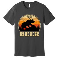 Bear Deer Retro Vintage Funny Beer Gift Premium T-Shirt