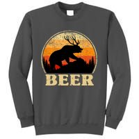 Bear Deer Retro Vintage Funny Beer Gift Tall Sweatshirt