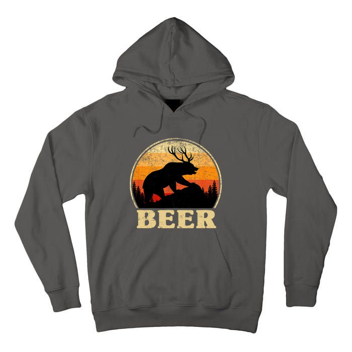 Bear Deer Retro Vintage Funny Beer Gift Tall Hoodie