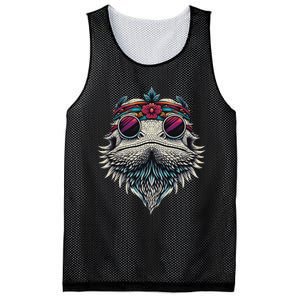 Bearded Dragons Reptile Lizard Pet Hippie Style Mesh Reversible Basketball Jersey Tank