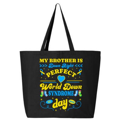 Brother Down Right Perfect World Down Syndrome Day 2024 Cute 25L Jumbo Tote