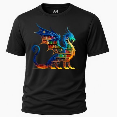 Book Dragon Reading Book Lover Cooling Performance Crew T-Shirt