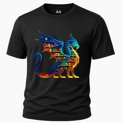 Book Dragon Reading Book Lover Cooling Performance Crew T-Shirt