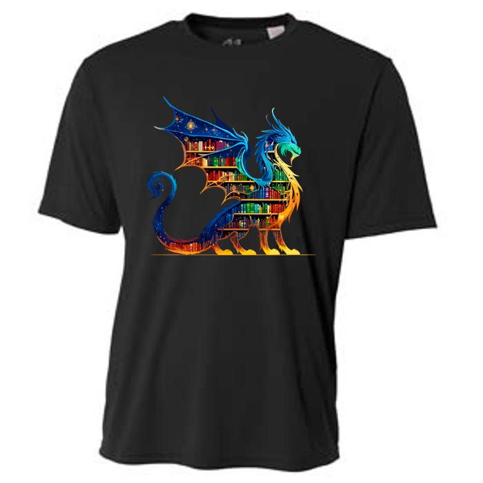 Book Dragon Reading Book Lover Cooling Performance Crew T-Shirt