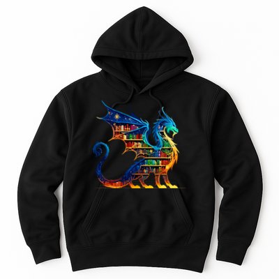 Book Dragon Reading Book Lover Hoodie