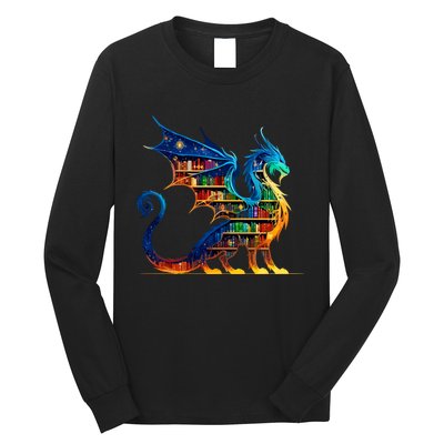 Book Dragon Reading Book Lover Long Sleeve Shirt