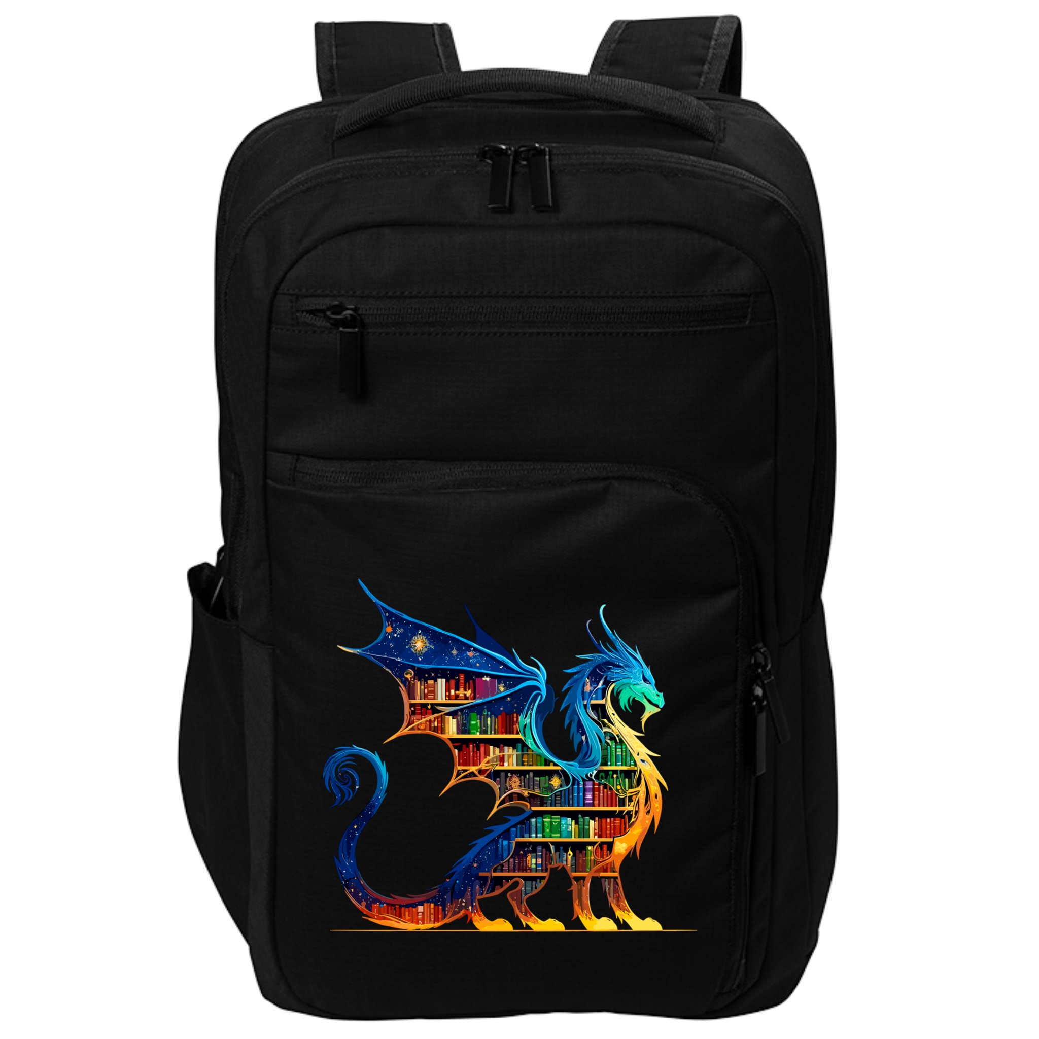 Book Dragon Reading Book Lover Impact Tech Backpack