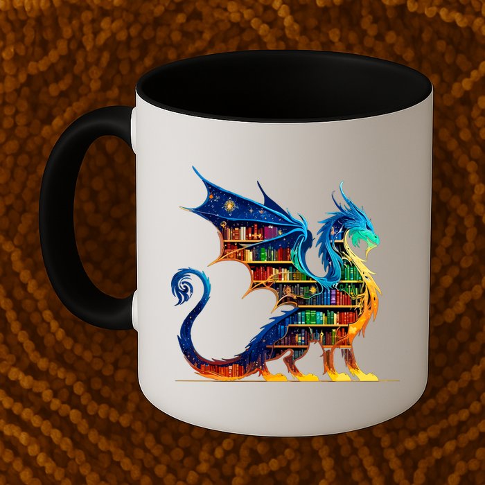 Book Dragon Reading Book Lover Mug