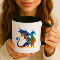 Book Dragon Reading Book Lover Mug