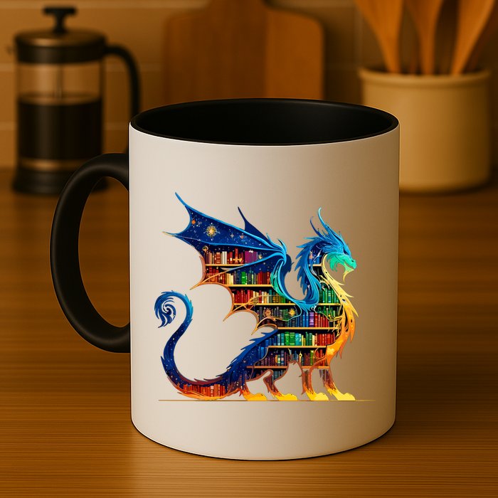 Book Dragon Reading Book Lover Mug