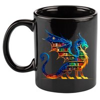 Book Dragon Reading Book Lover 11oz C Handle Ceramic Mug